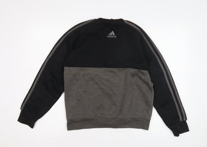 Adidas Boys' Black Colourblock Pullover Sweatshirt - Size 4