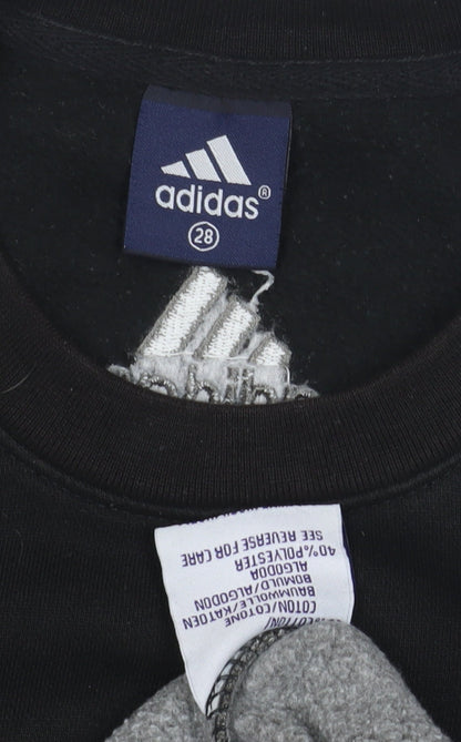Adidas Boys' Black Colourblock Pullover Sweatshirt - Size 4