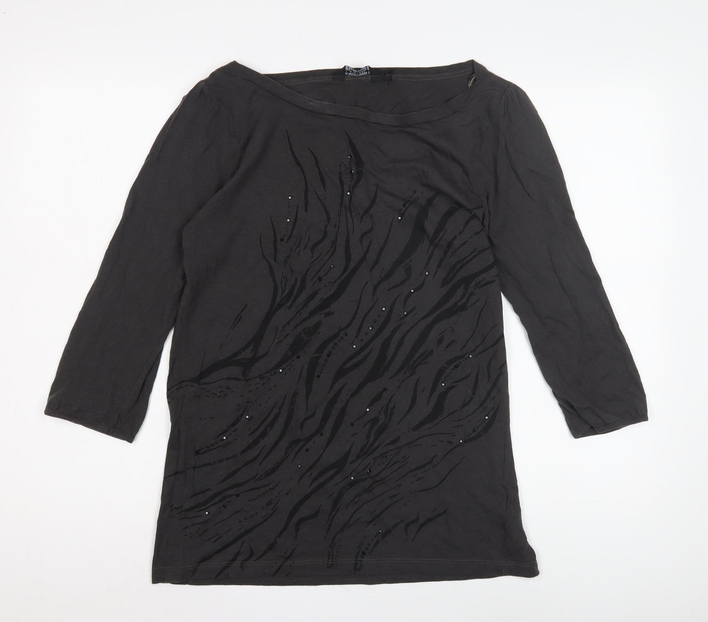 Womens UK Size 14 Debenhams Black Basic Blouse