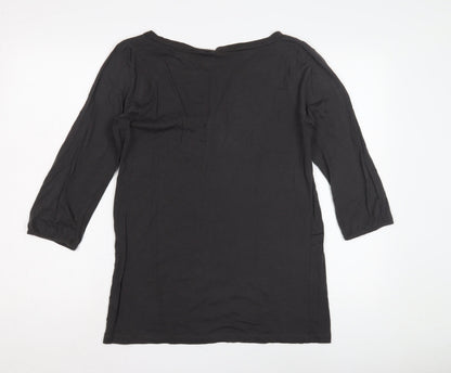 Womens UK Size 14 Debenhams Black Basic Blouse