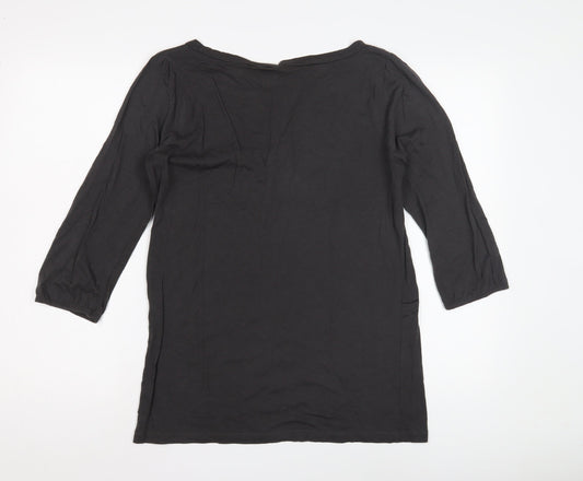 Womens UK Size 14 Debenhams Black Basic Blouse