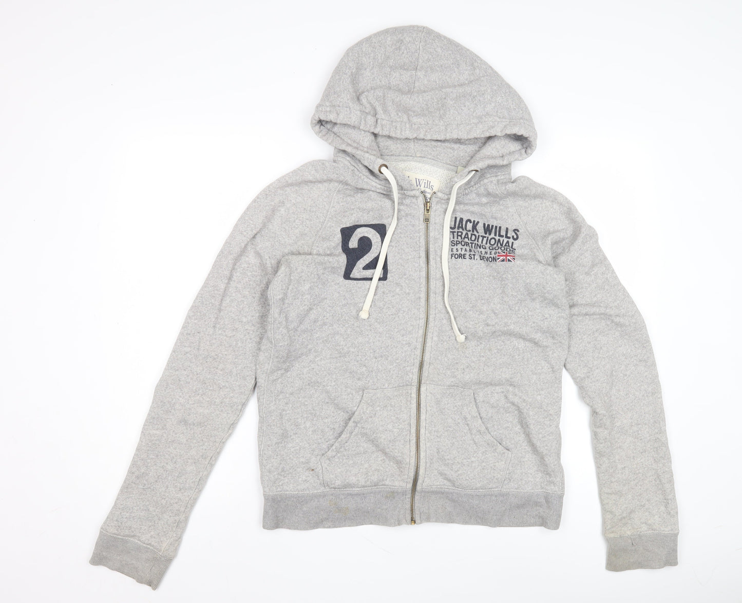 Womens UK Size 12 Jack Wills Grey Full Zip Hoodie