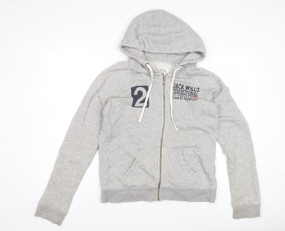 Womens UK Size 12 Jack Wills Grey Full Zip Hoodie