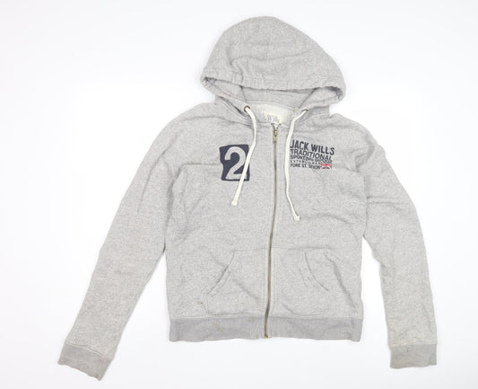 Womens UK Size 12 Jack Wills Grey Full Zip Hoodie