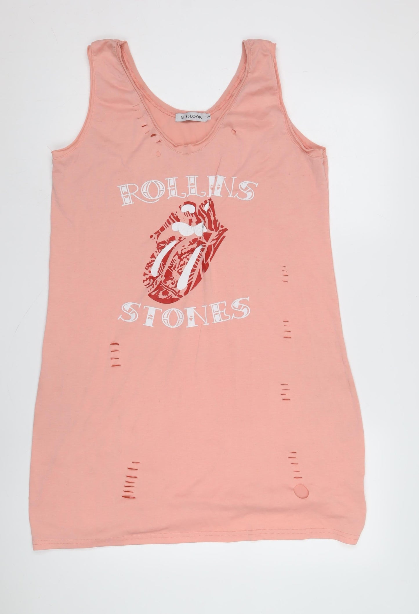 MissLook Women's Pink Graphic T-Shirt Dress, Size S