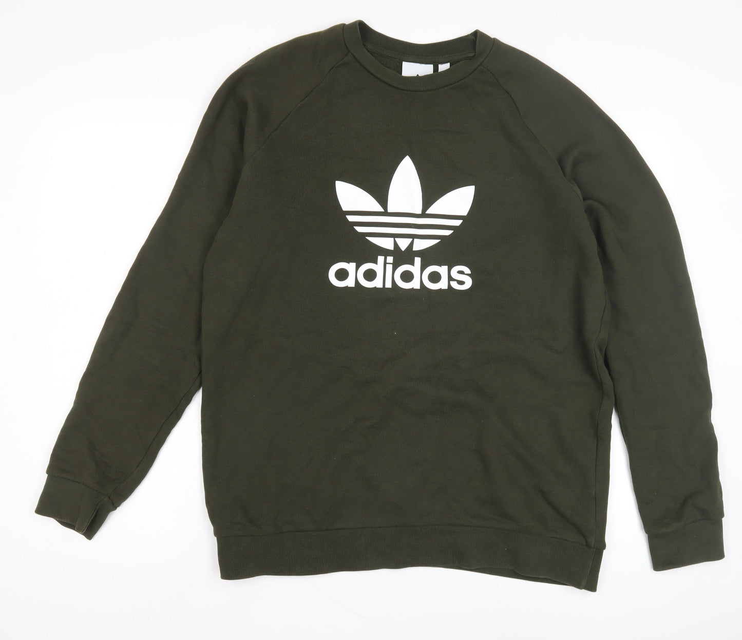 Mens UK Size M adidas Green Pullover Sweatshirt