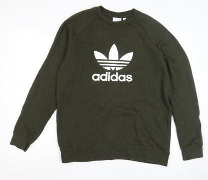 Mens UK Size M adidas Green Pullover Sweatshirt