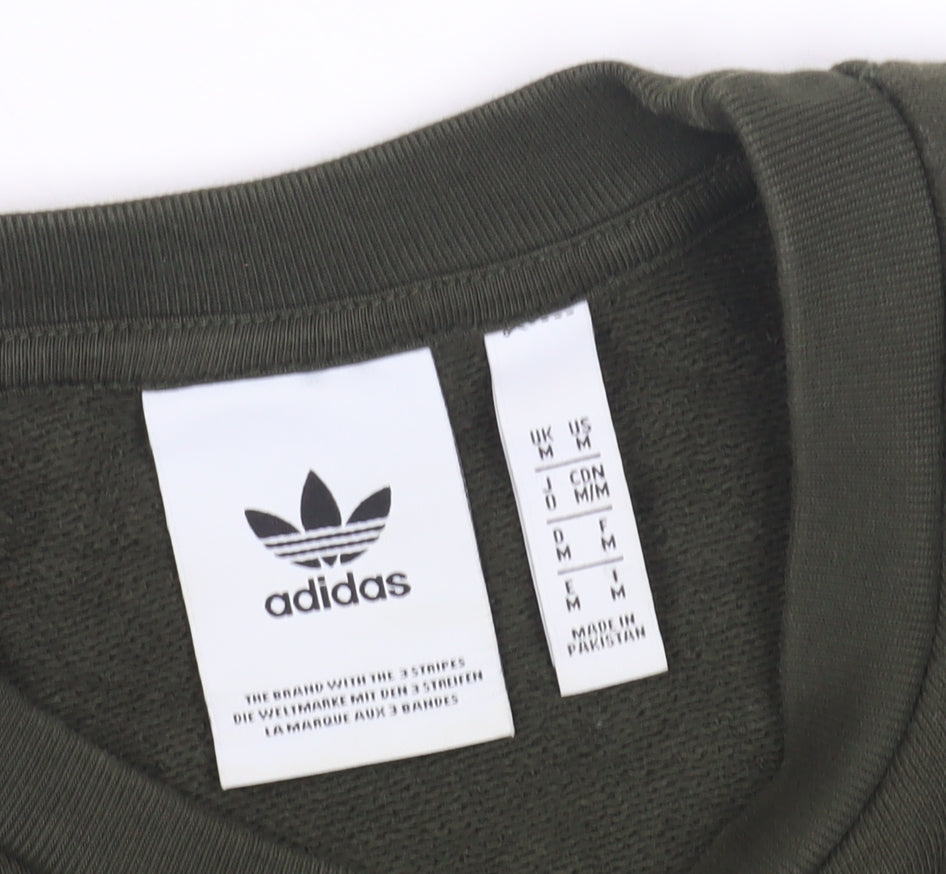 Mens UK Size M adidas Green Pullover Sweatshirt