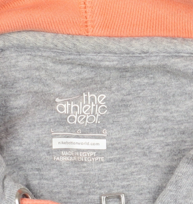 Nike Women's Grey Full Zip Hoodie - L, Activewear Essential