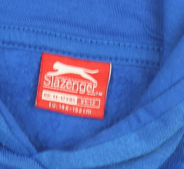 Slazenger Boys Blue Pullover Hoodie, 14-15 Years, Casual Essential