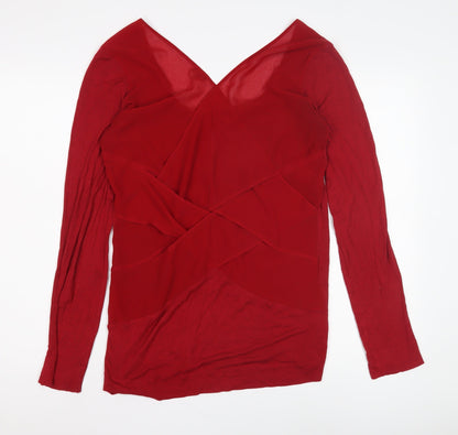 Firetrap Women's Red V-Neck Long Sleeve Top Size S