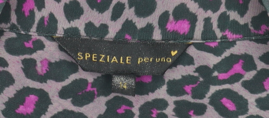 Womens UK Size 14 Marks and Spencer Multicoloured Wrap Blouse