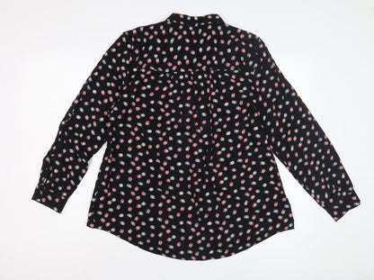 John Lewis Women's Black Polka Dot Button-Up Shirt