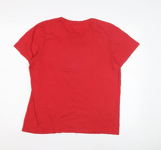 Unisex Adults UK Size L JACK & JONES Red Basic T-Shirt