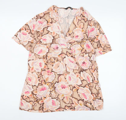 Womens UK Size 14 VIZ-A-VIZ Multicoloured Basic Blouse