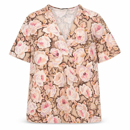 Front view of VIZ-A-VIZ Women’s Multicoloured Floral Top, size UK 14