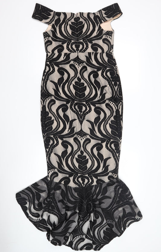 Quiz Women's Black Off the Shoulder Midi Party Dress