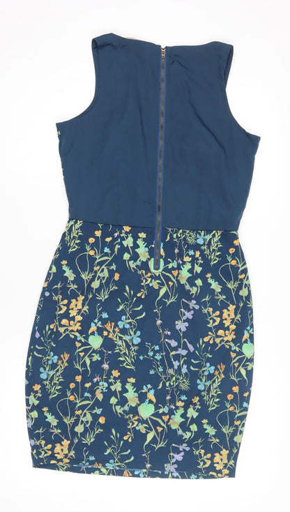 Sugarhill Boutique Women's Blue Floral Bodycon Dress