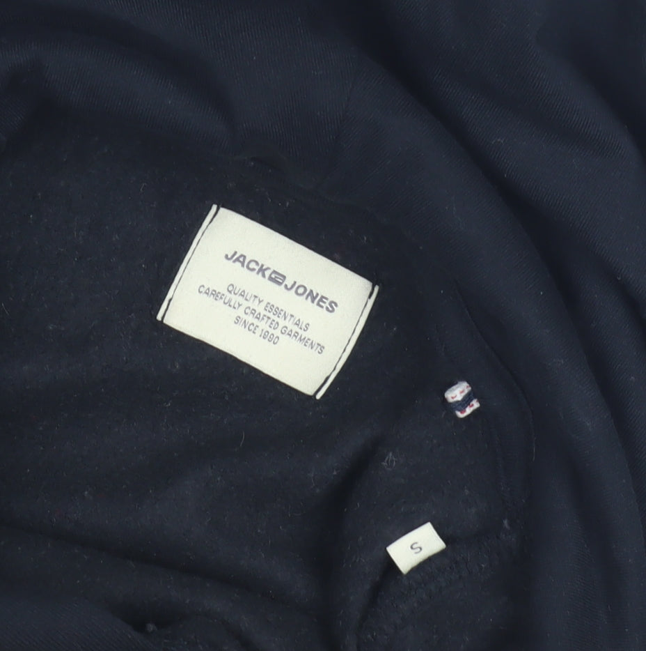Mens UK Size S JACK & JONES Black Pullover Hoodie