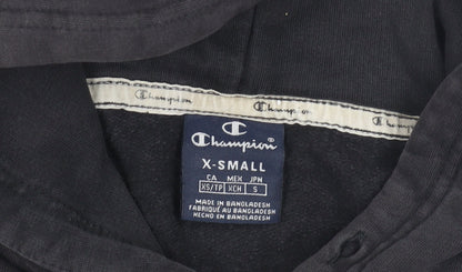 Champion Unisex Black Hoodie XS, Logo Pullover