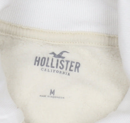 Hollister Women's White Collared Sweatshirt M