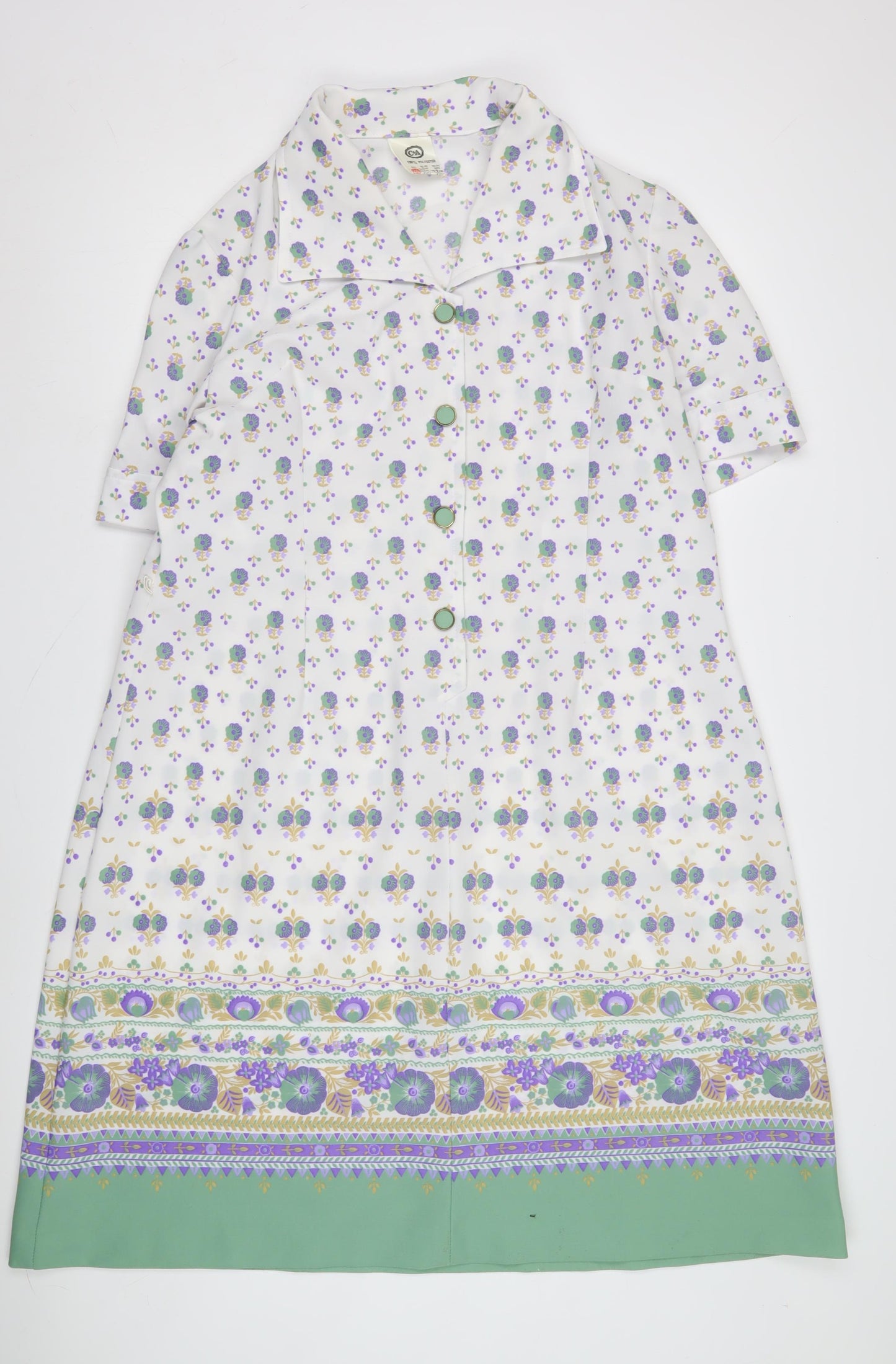 C&A Women's Multicoloured Floral Collared Dress, Size 24