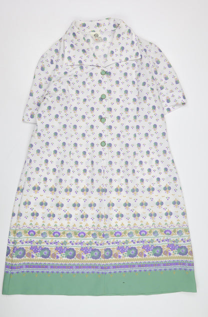C&A Women's Multicoloured Floral Collared Dress, Size 24