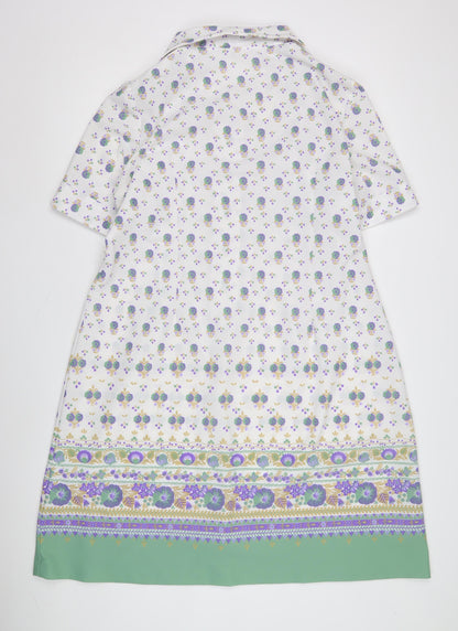 C&A Women's Multicoloured Floral Collared Dress, Size 24