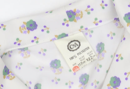 C&A Women's Multicoloured Floral Collared Dress, Size 24