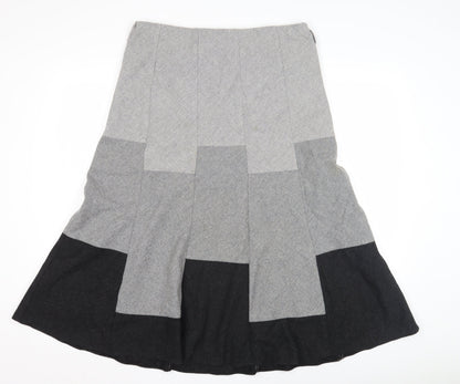 Marks and Spencer Women's Grey Flare Midi Skirt 14