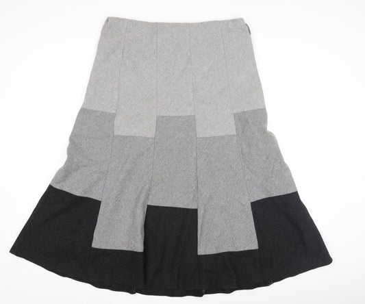 Marks and Spencer Women's Grey Flare Midi Skirt 14
