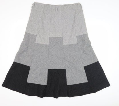 Marks and Spencer Women's Grey Flare Midi Skirt 14