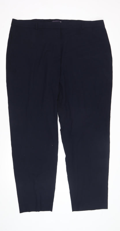 Womens UK Size 22 Marks and Spencer Regular Fit  Blue Trousers