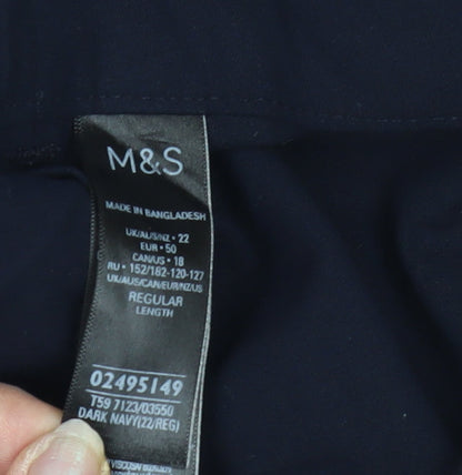 Womens UK Size 22 Marks and Spencer Regular Fit  Blue Trousers