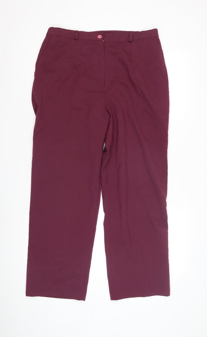 Womens UK Size 20 Country Collection Relaxed Fit BusinessCasual Purple Trousers