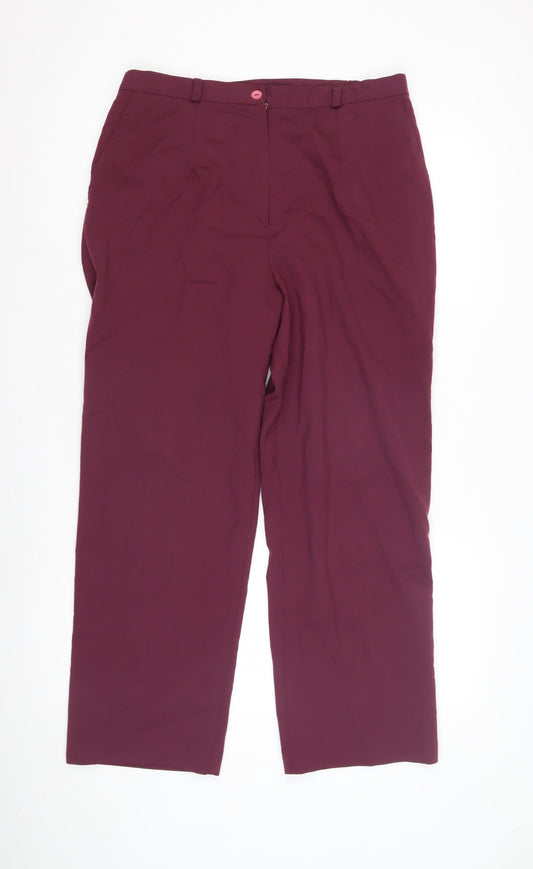 Womens UK Size 20 Country Collection Relaxed Fit BusinessCasual Purple Trousers