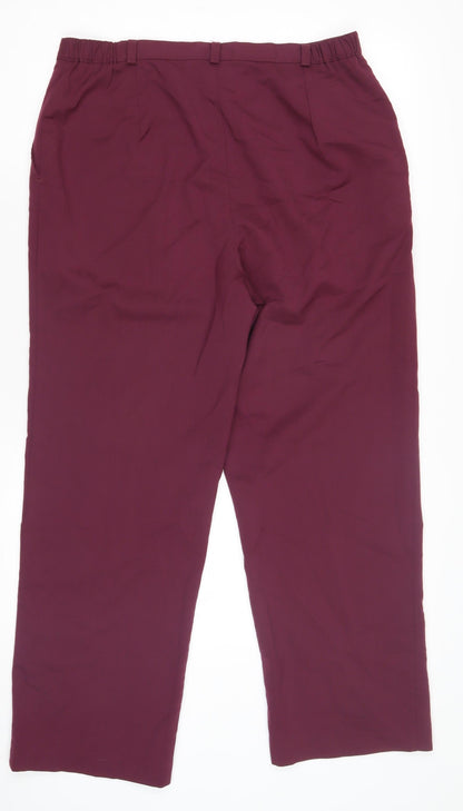 Womens UK Size 20 Country Collection Relaxed Fit BusinessCasual Purple Trousers