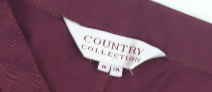 Womens UK Size 20 Country Collection Relaxed Fit BusinessCasual Purple Trousers