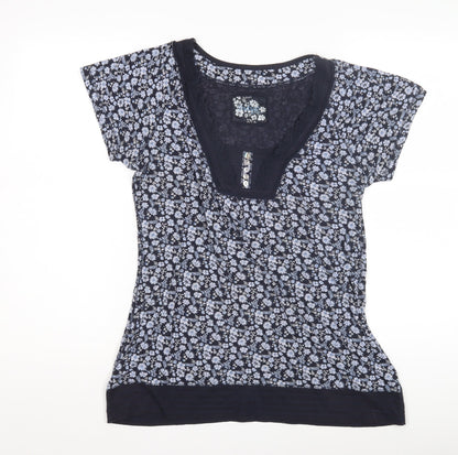 Womens UK Size 12 Marks and Spencer Blue Jersey Blouse