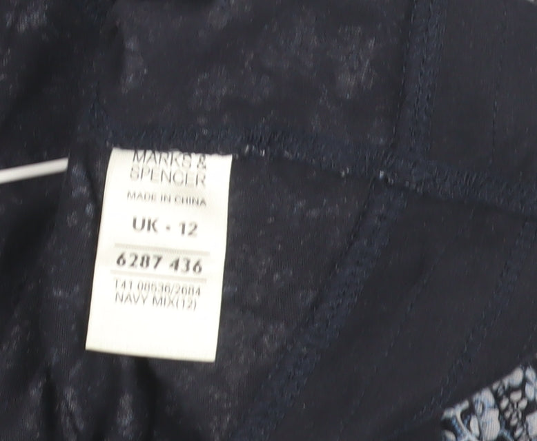 Womens UK Size 12 Marks and Spencer Blue Jersey Blouse