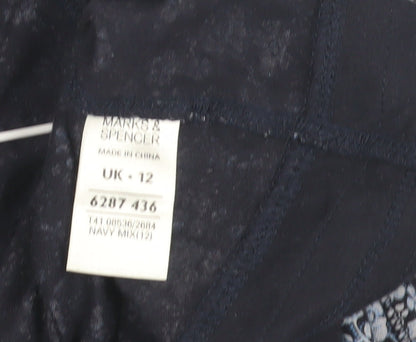 Womens UK Size 12 Marks and Spencer Blue Jersey Blouse