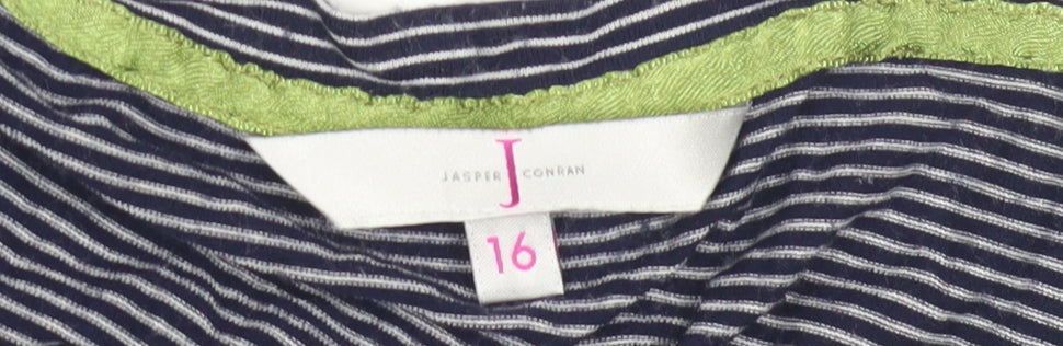 Jasper Conran Women's Blue Striped Top Size 16