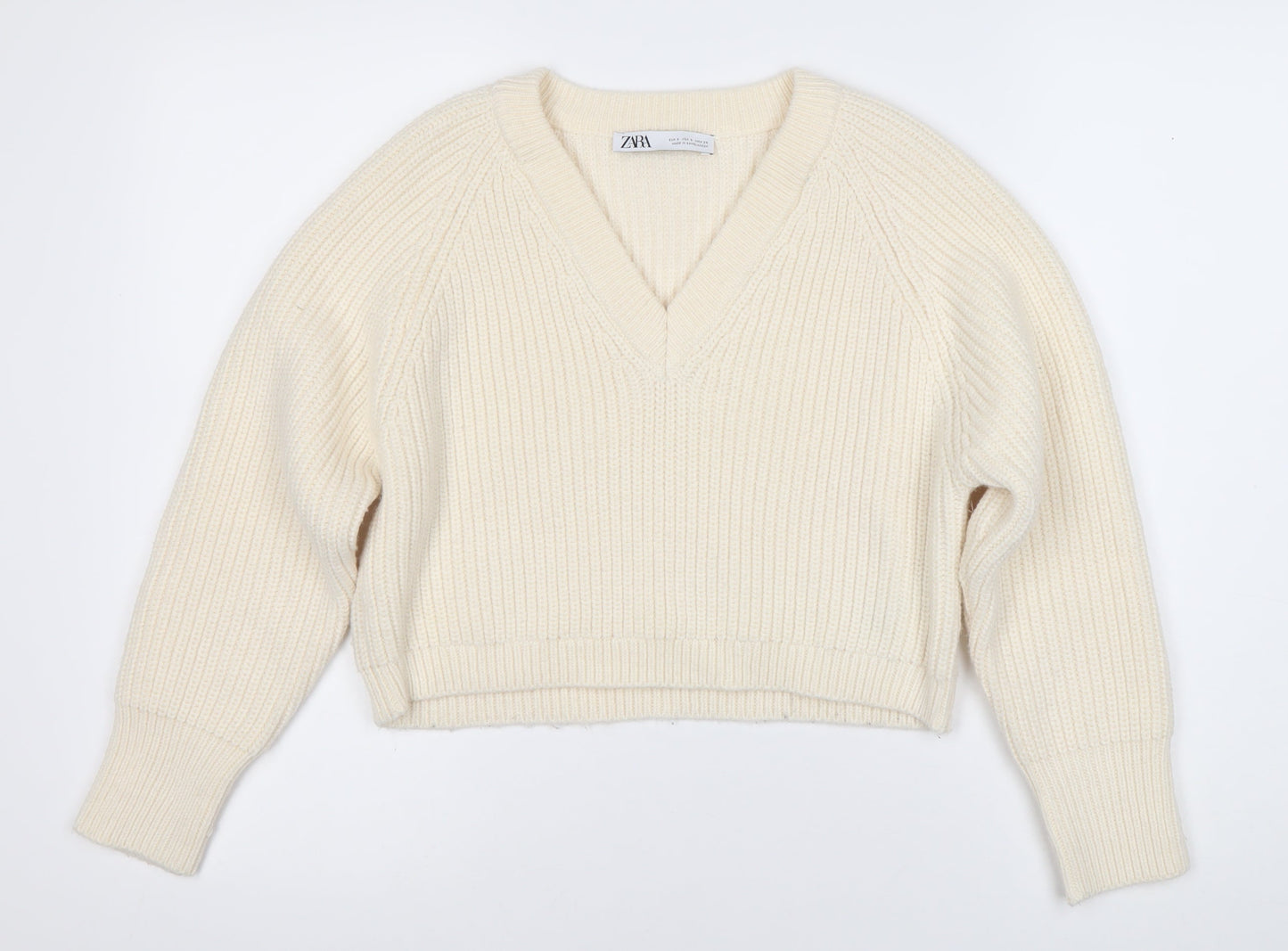 Womens UK Size S Zara Ivory Pullover Jumper