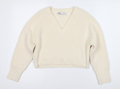 Womens UK Size S Zara Ivory Pullover Jumper