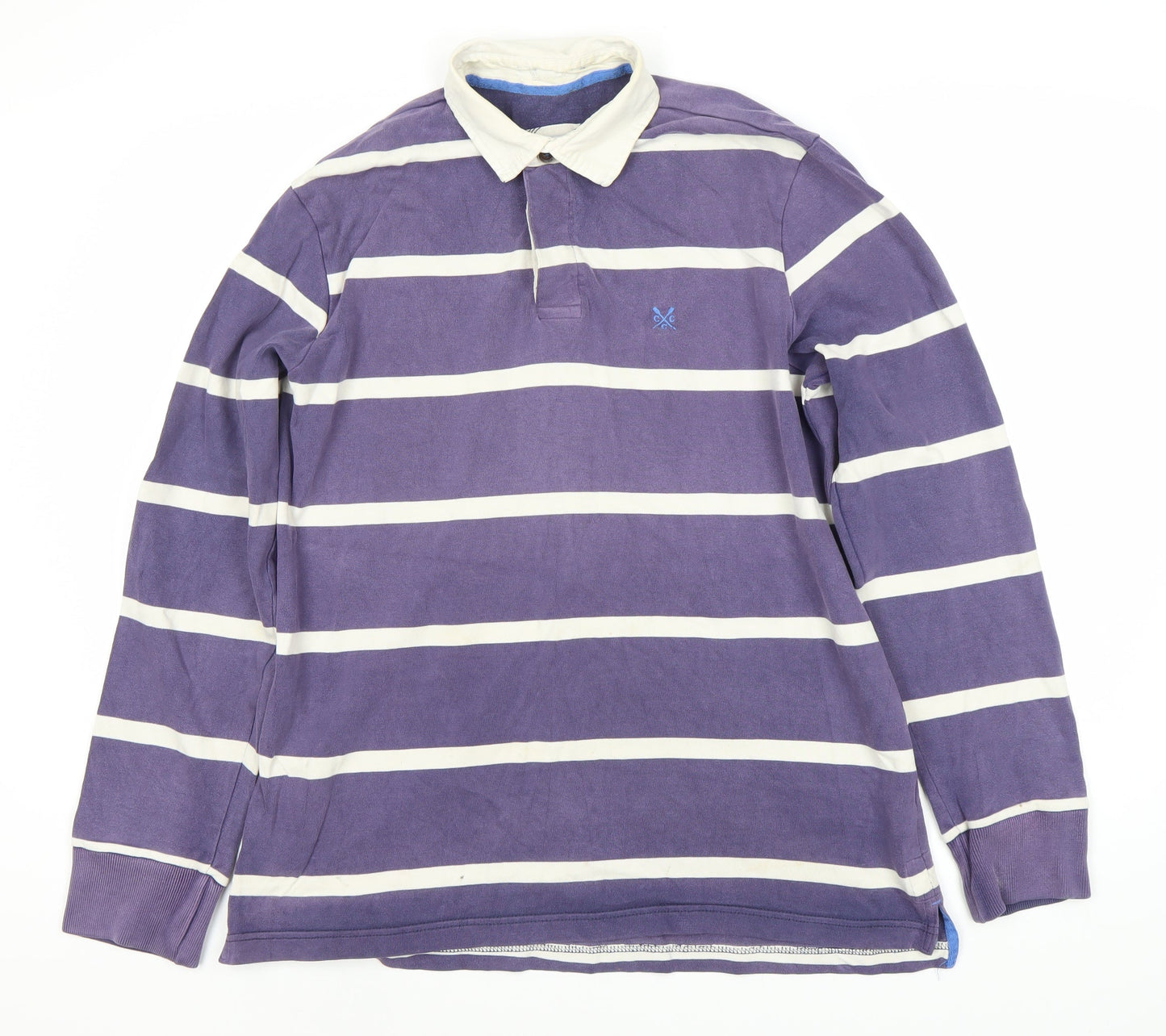 Crew Clothing Co. Men's Purple Striped Polo Shirt L