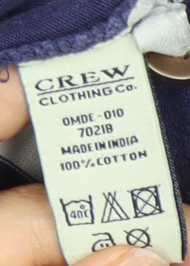 Crew Clothing Co. Men's Purple Striped Polo Shirt L