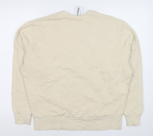 Mens UK Size M COLLUSION Beige Pullover Sweatshirt