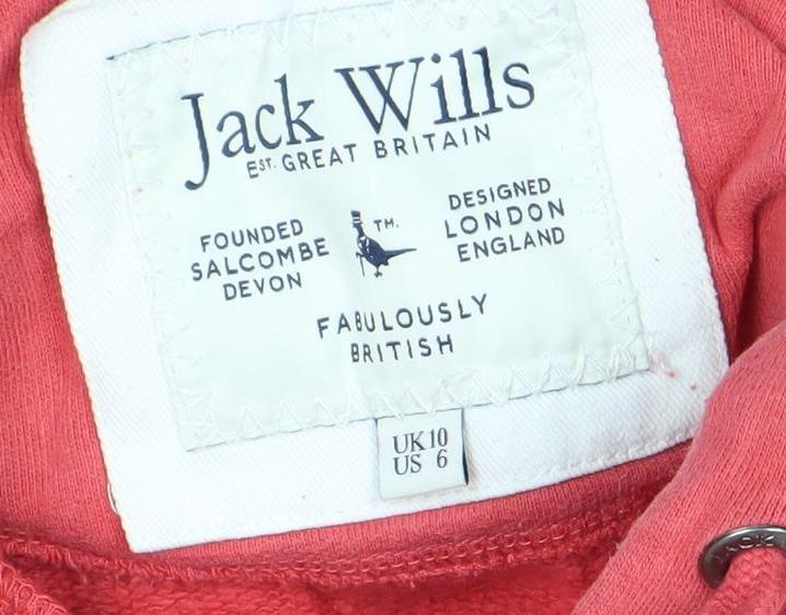 Womens UK Size 6 Jack Wills Pink Pullover Hoodie