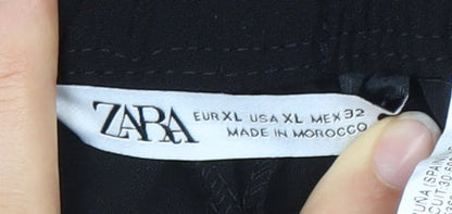 Womens UK Size XL Zara Regular Fit  Black Trousers