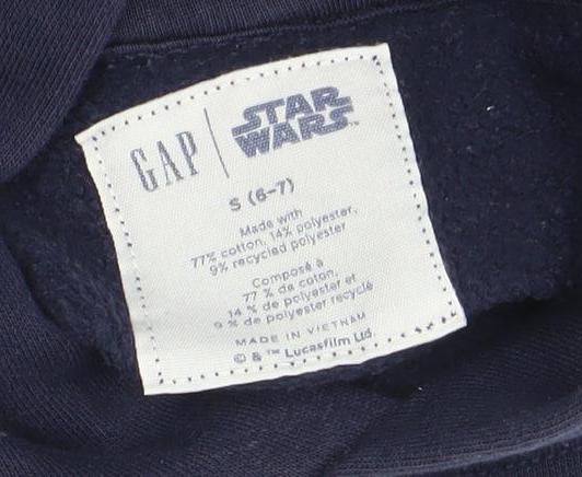 GAP Boys Star Wars Blue Hoodie, Size S, Pullover Style